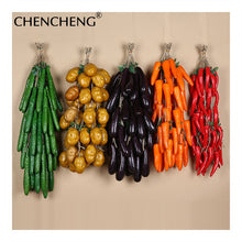 Load image into Gallery viewer, CHENCHENG Artificial Vegetables Chili Potato Eggplant Garlic Corn Cucumber Tomatoes Fake Bubble Food Home Decoration Pendant