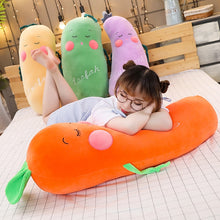 Load image into Gallery viewer, 50/70/80CM large soft body creative vegetable plush toy pillow eggplant cucumber carrot boy send girl's Valentine's Day gift