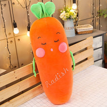 Load image into Gallery viewer, 50/70/80CM large soft body creative vegetable plush toy pillow eggplant cucumber carrot boy send girl's Valentine's Day gift