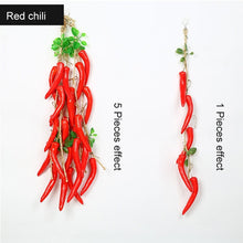 Load image into Gallery viewer, Artificial Vegetable Melon Fruit hemp rope PE foam realistic potato eggplant cucumber tomato potato pepper Chili red for home