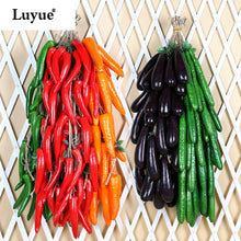 Load image into Gallery viewer, Artificial Vegetable Melon Fruit hemp rope PE foam realistic potato eggplant cucumber tomato potato pepper Chili red for home
